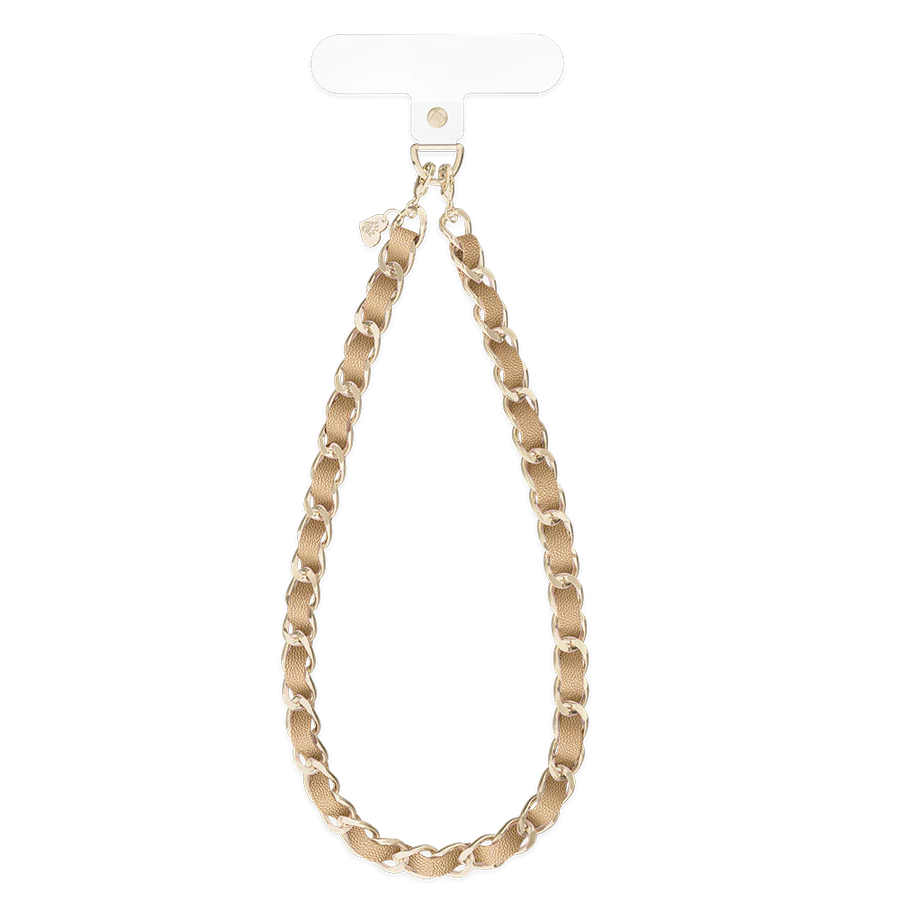 Cream Leather Phone Charm