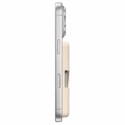 Cream MagSafe Ripple wallet