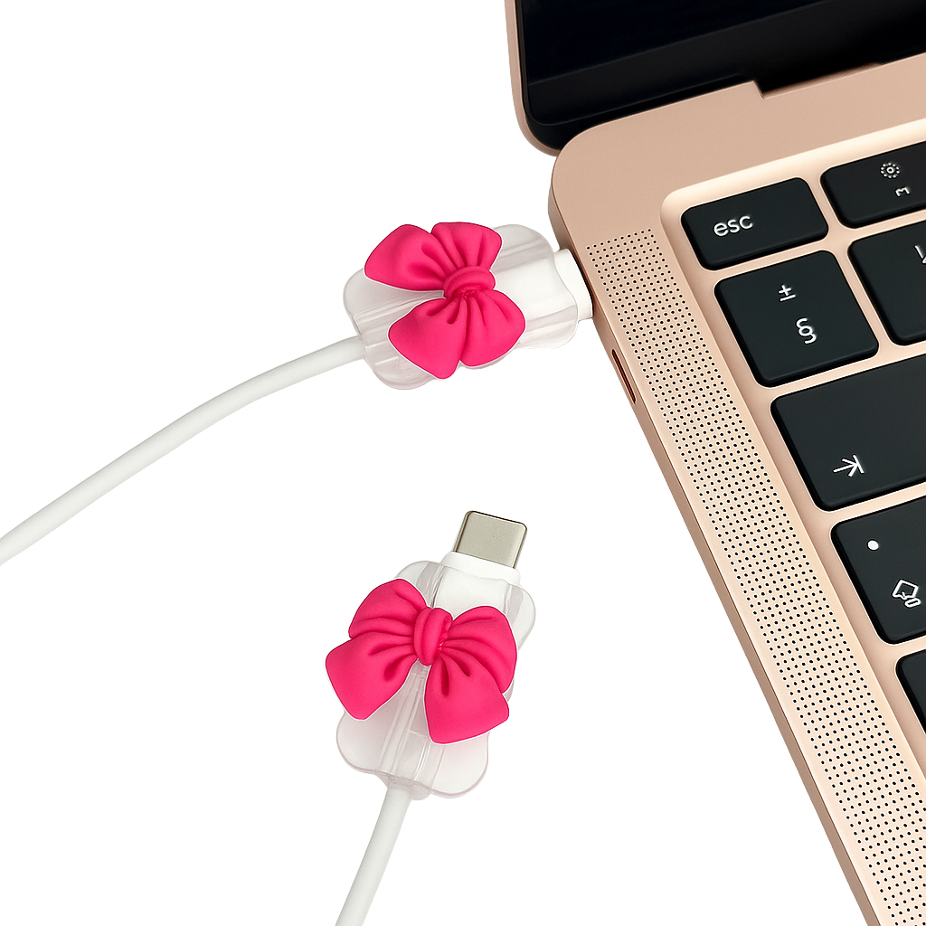 Cable Cover - Hot Pink Bow
