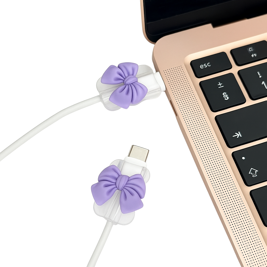 Cable Cover - Purple Bow