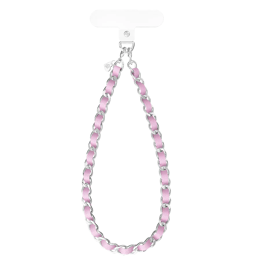 Pink Leather Phone Charm