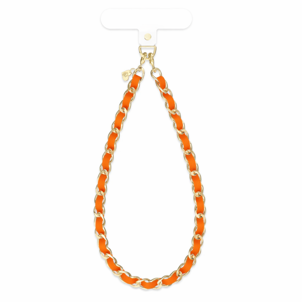 Orange Leather Phone Charm