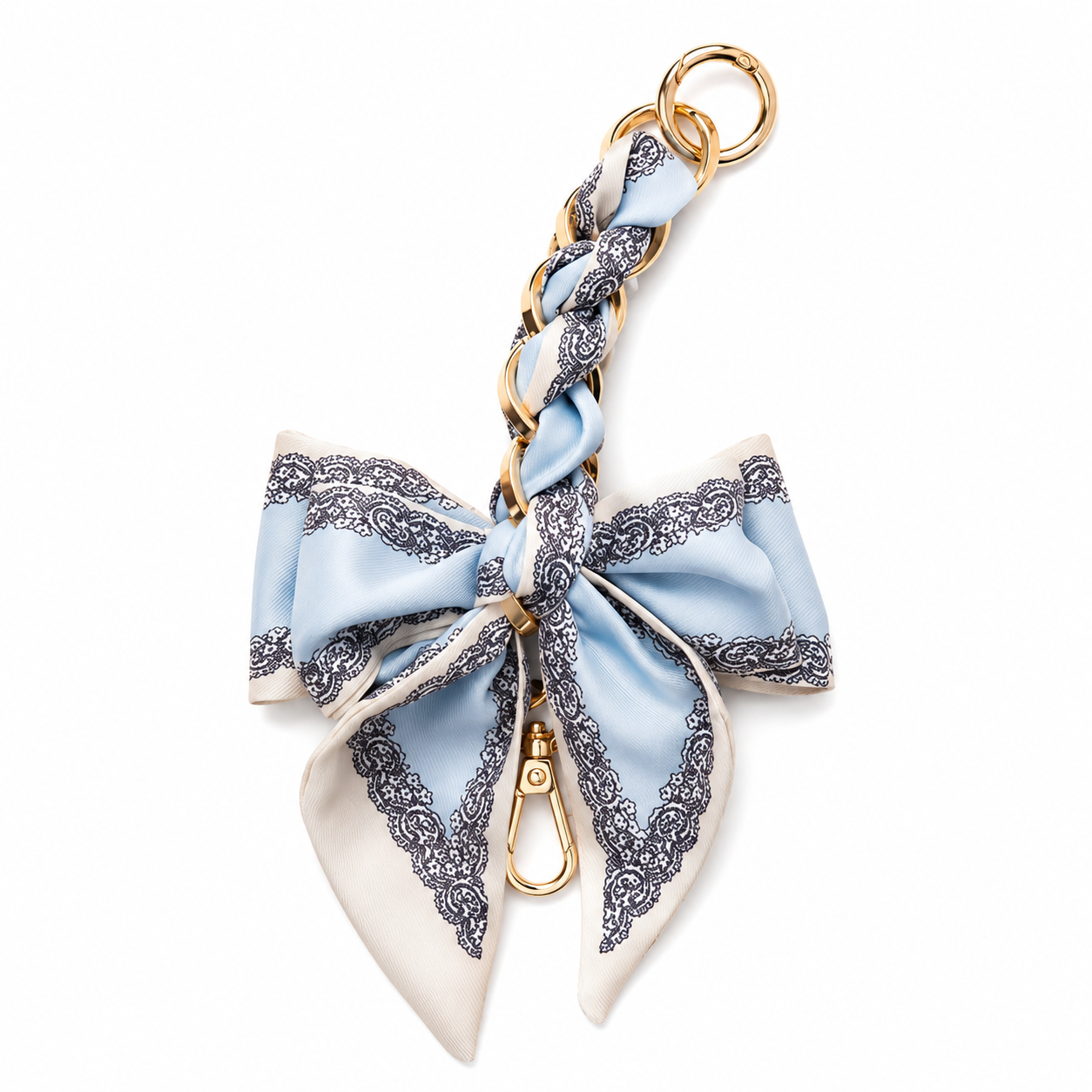 Blue Woven Scarf Keychain